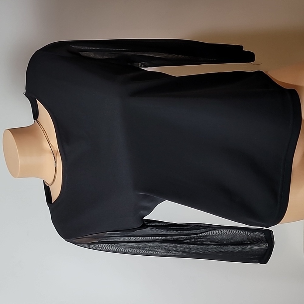 New York City Design Co. Black Blouse w/ Sheer 3/4 length sleeves